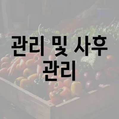 관리 및 사후 관리