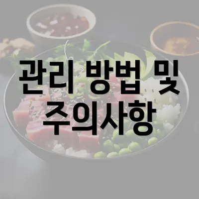 관리 방법 및 주의사항