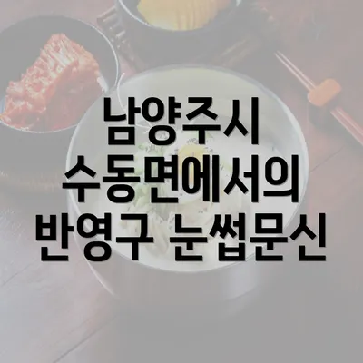 남양주시 수동면에서의 반영구 눈썹문신