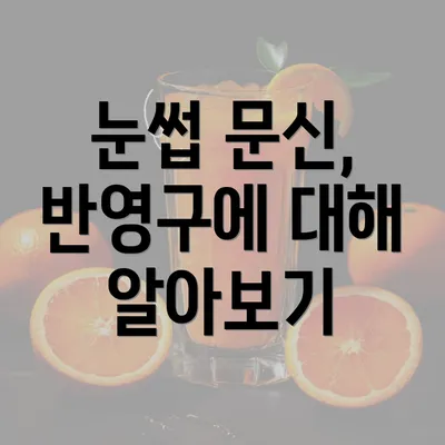 눈썹 문신, 반영구에 대해 알아보기