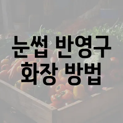 눈썹 반영구 화장 방법