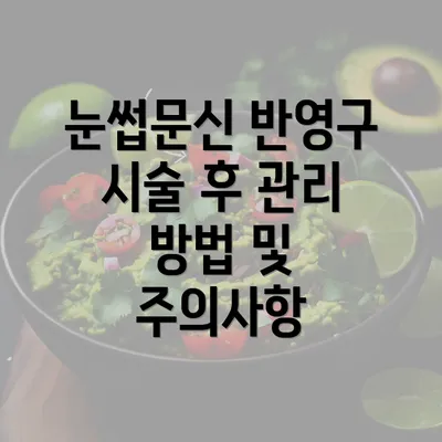 눈썹문신 반영구 시술 후 관리 방법 및 주의사항