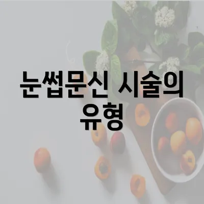 눈썹문신 시술의 유형