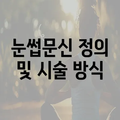 눈썹문신 정의 및 시술 방식