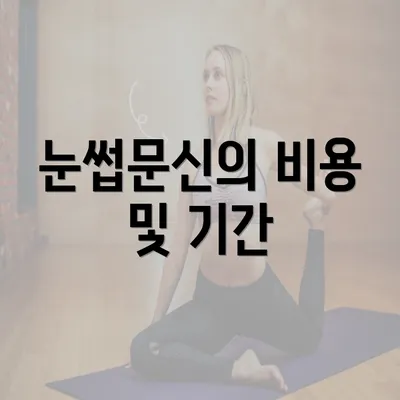 눈썹문신의 비용 및 기간