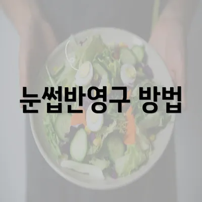 눈썹반영구 방법