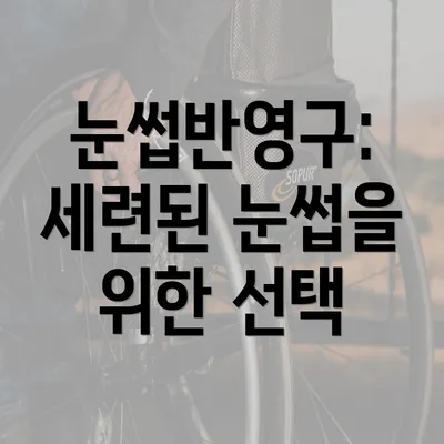 눈썹반영구: 세련된 눈썹을 위한 선택