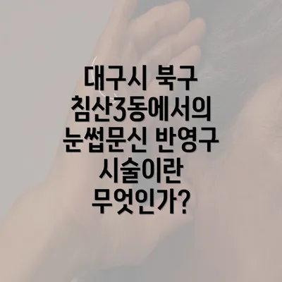 대구시 북구 침산3동에서의 눈썹문신 반영구 시술이란 무엇인가?