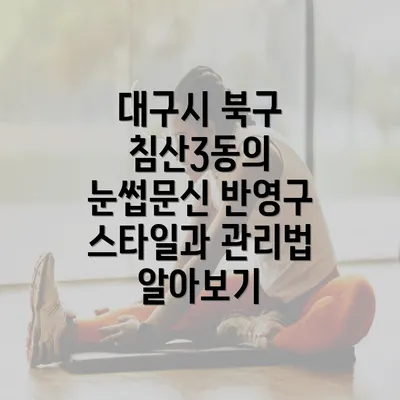 대구시 북구 침산3동의 눈썹문신 반영구 스타일과 관리법 알아보기