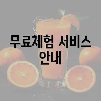 무료체험 서비스 안내