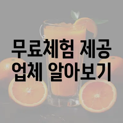 무료체험 제공 업체 알아보기