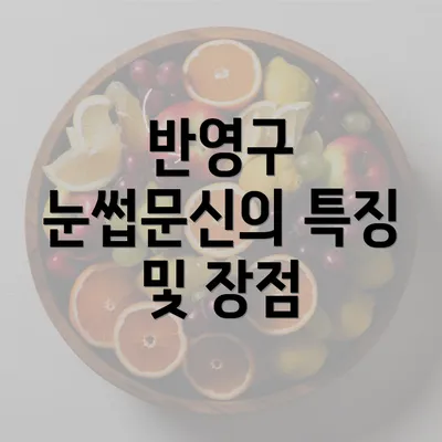 반영구 눈썹문신의 특징 및 장점