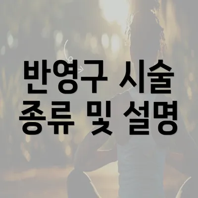 반영구 시술 종류 및 설명