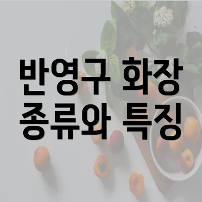 반영구 화장 종류와 특징