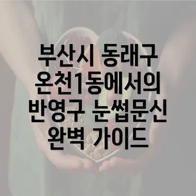 부산시 동래구 온천1동에서의 반영구 눈썹문신 완벽 가이드