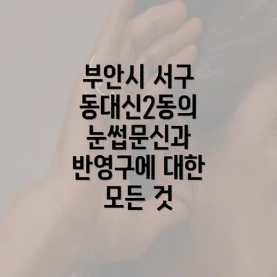 부안시 서구 동대신2동의 눈썹문신과 반영구에 대한 모든 것