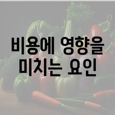 비용에 영향을 미치는 요인