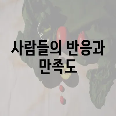 사람들의 반응과 만족도