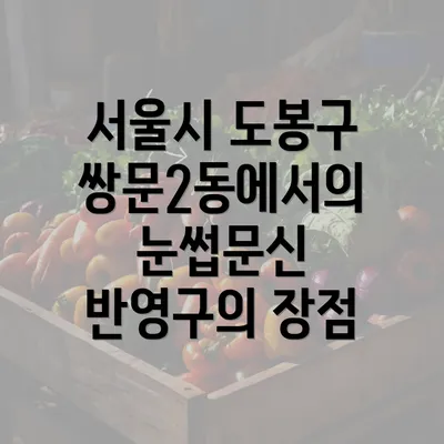 서울시 도봉구 쌍문2동에서의 눈썹문신 반영구의 장점