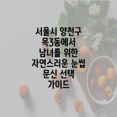 서울시 양천구 목3동에서 남녀를 위한 자연스러운 눈썹 문신 선택 가이드