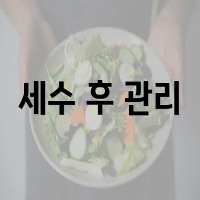 세수 후 관리