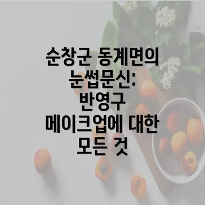 순창군 동계면의 눈썹문신: 반영구 메이크업에 대한 모든 것