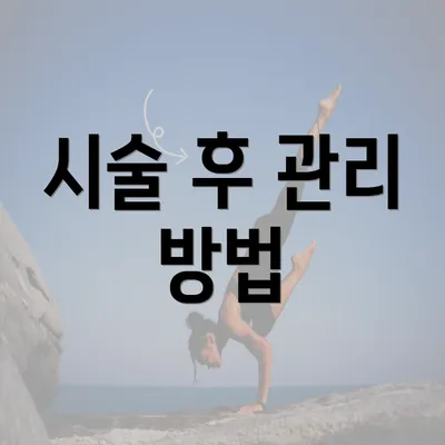 시술 후 관리 방법