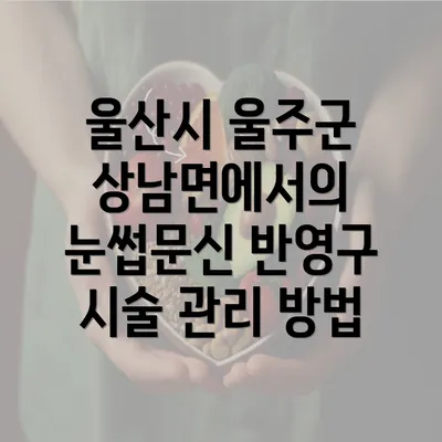 울산시 울주군 상남면에서의 눈썹문신 반영구 시술 관리 방법