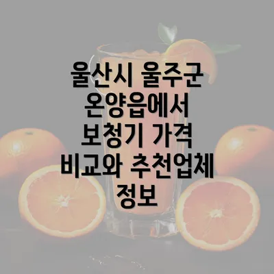 울산시 울주군 온양읍에서 보청기 가격 비교와 추천업체 정보