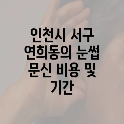 인천시 서구 연희동의 눈썹 문신 비용 및 기간