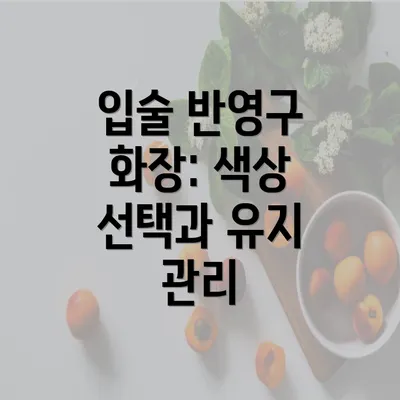 입술 반영구 화장: 색상 선택과 유지 관리