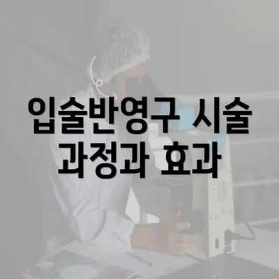 입술반영구 시술 과정과 효과