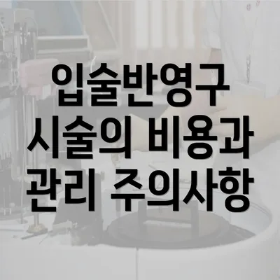 입술반영구 시술의 비용과 관리 주의사항