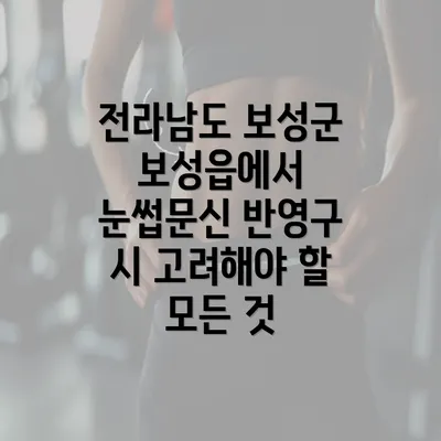 전라남도 보성군 보성읍에서 눈썹문신 반영구 시 고려해야 할 모든 것