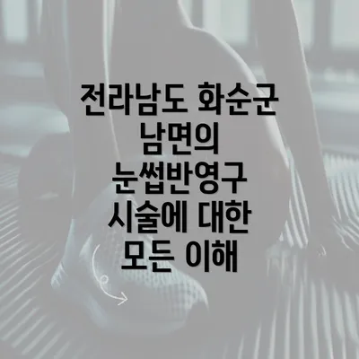 전라남도 화순군 남면의 눈썹반영구 시술에 대한 모든 이해