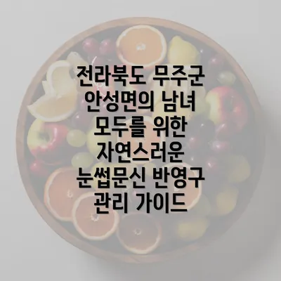 전라북도 무주군 안성면의 남녀 모두를 위한 자연스러운 눈썹문신 반영구 관리 가이드