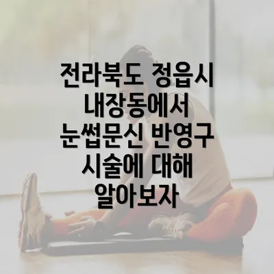 전라북도 정읍시 내장동에서 눈썹문신 반영구 시술에 대해 알아보자