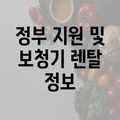 정부 지원 및 보청기 렌탈 정보