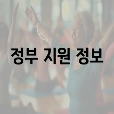 정부 지원 정보