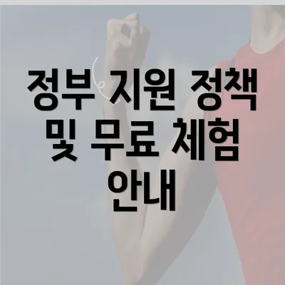 정부 지원 정책 및 무료 체험 안내