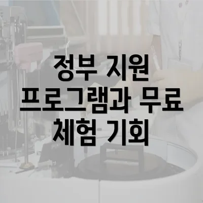 정부 지원 프로그램과 무료 체험 기회