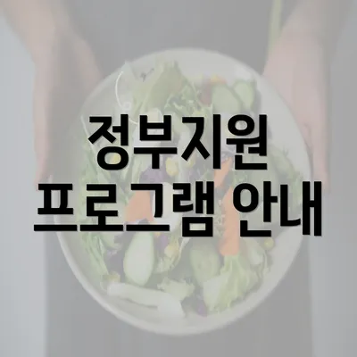 정부지원 프로그램 안내