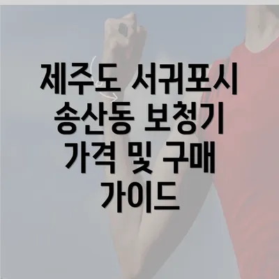 제주도 서귀포시 송산동 보청기 가격 및 구매 가이드