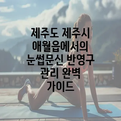 제주도 제주시 애월읍에서의 눈썹문신 반영구 관리 완벽 가이드