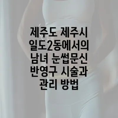 제주도 제주시 일도2동에서의 남녀 눈썹문신 반영구 시술과 관리 방법