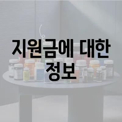 지원금에 대한 정보