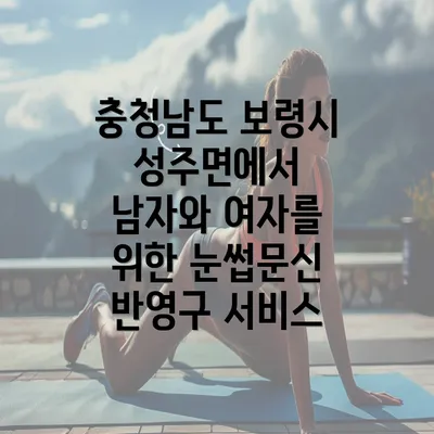 충청남도 보령시 성주면에서 남자와 여자를 위한 눈썹문신 반영구 서비스