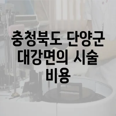 충청북도 단양군 대강면의 시술 비용