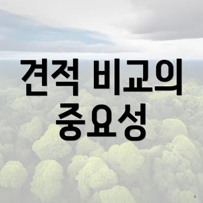 견적 비교의 중요성