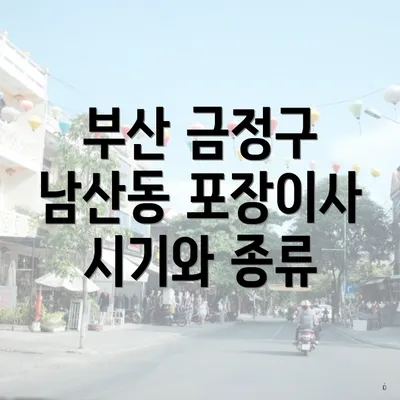 부산 금정구 남산동 포장이사 시기와 종류